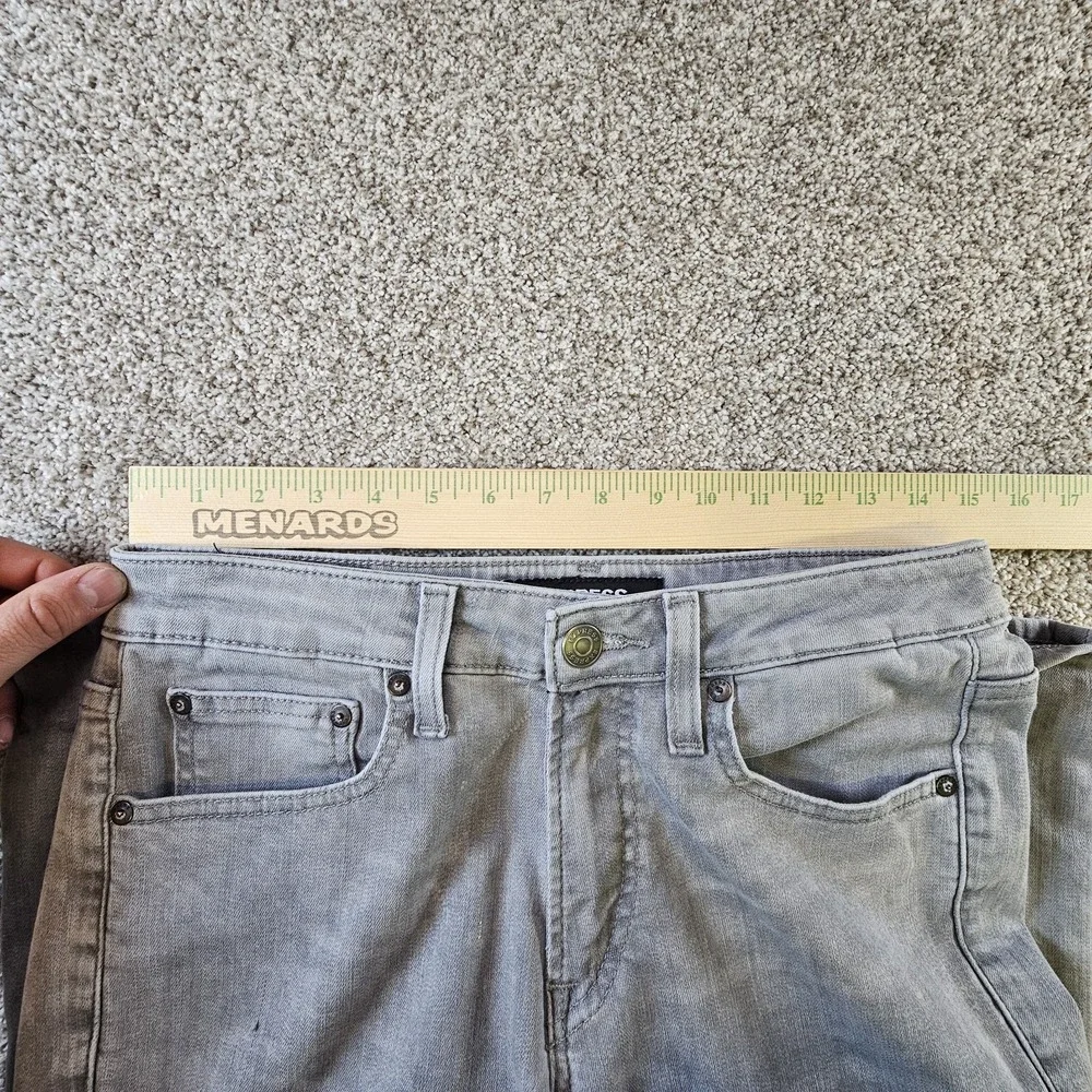 Express Jeans Mens 29x30 Gray Slim‎ Hyper Stretch Slim Skinny Denim Pants